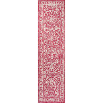 Malta Bohemian Medallion Textured Weave Indoor/outdoor Runner Rug
